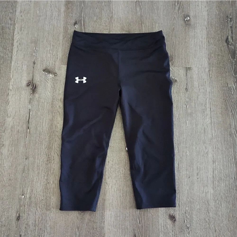 Under Armour Youth XL Fitted Leggings Black Heat Gear Stretch Girls YXL